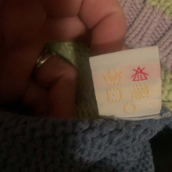 💜Vintage 80-90s “Handknit” Pastel Heart Turtleneck Sweater 100% Cotton size M💜 - Picture 7 of 7